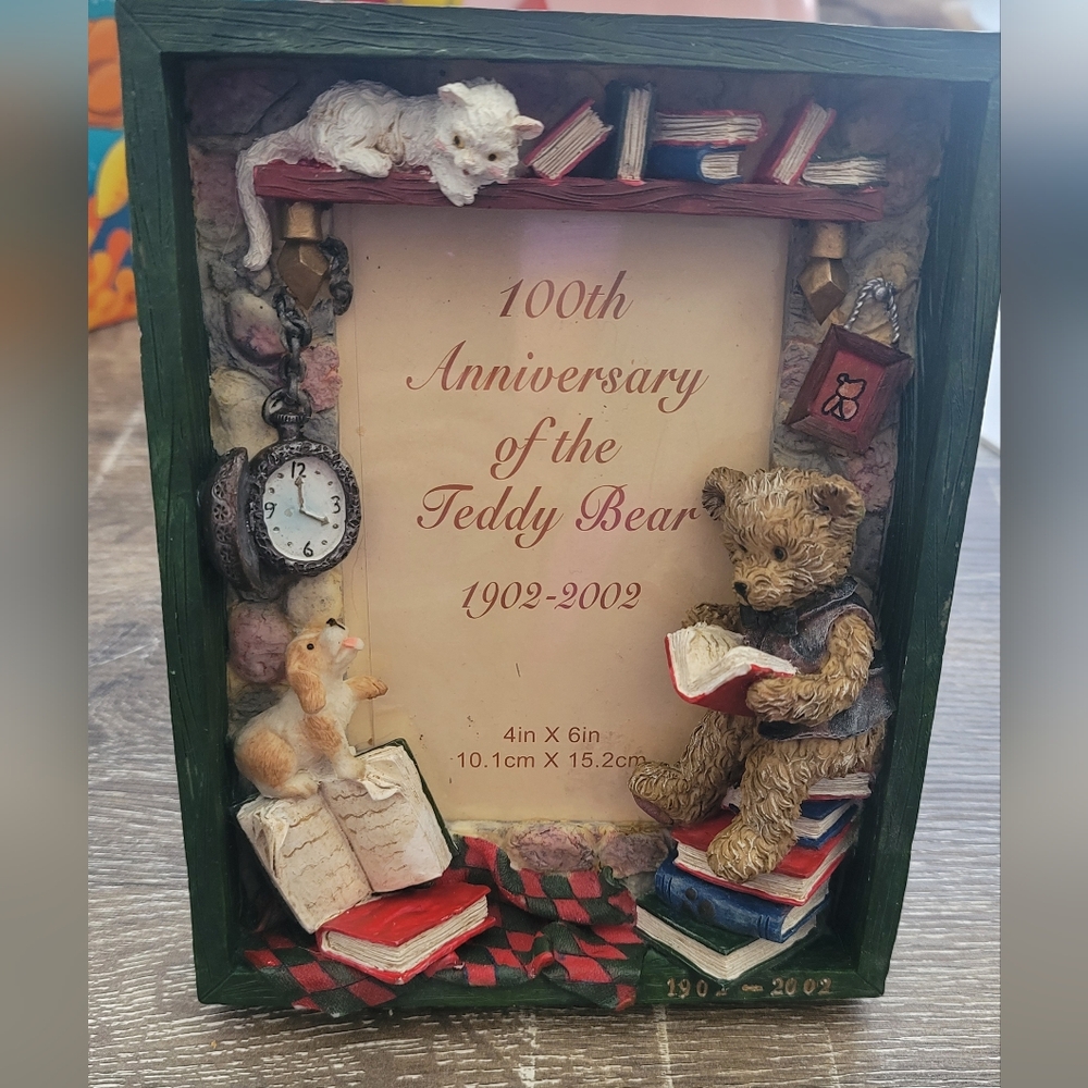 100 th anniversary of the teddy bear 1902–2002 4” x 6” photo frame